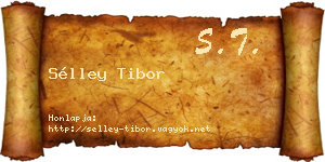 Sélley Tibor névjegykártya